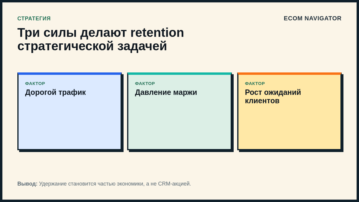 Три силы делают retention стратегической задачей