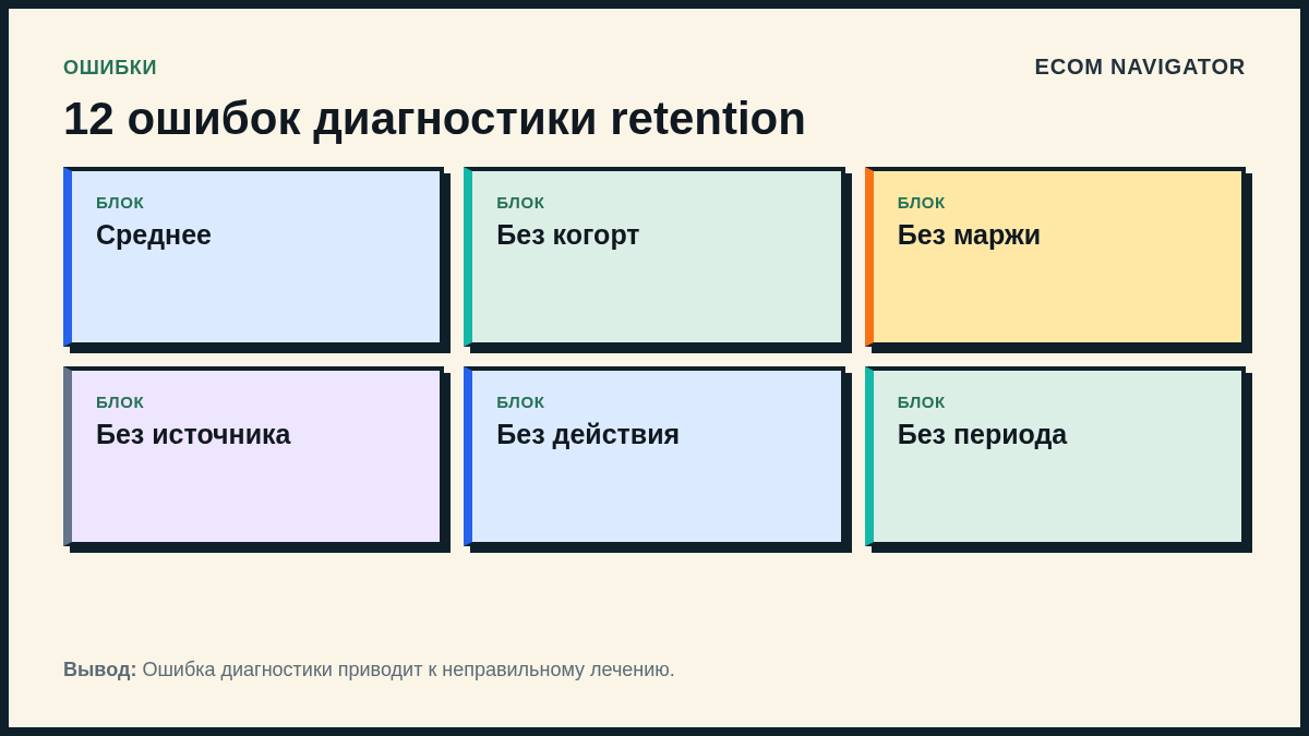 12 ошибок диагностики retention