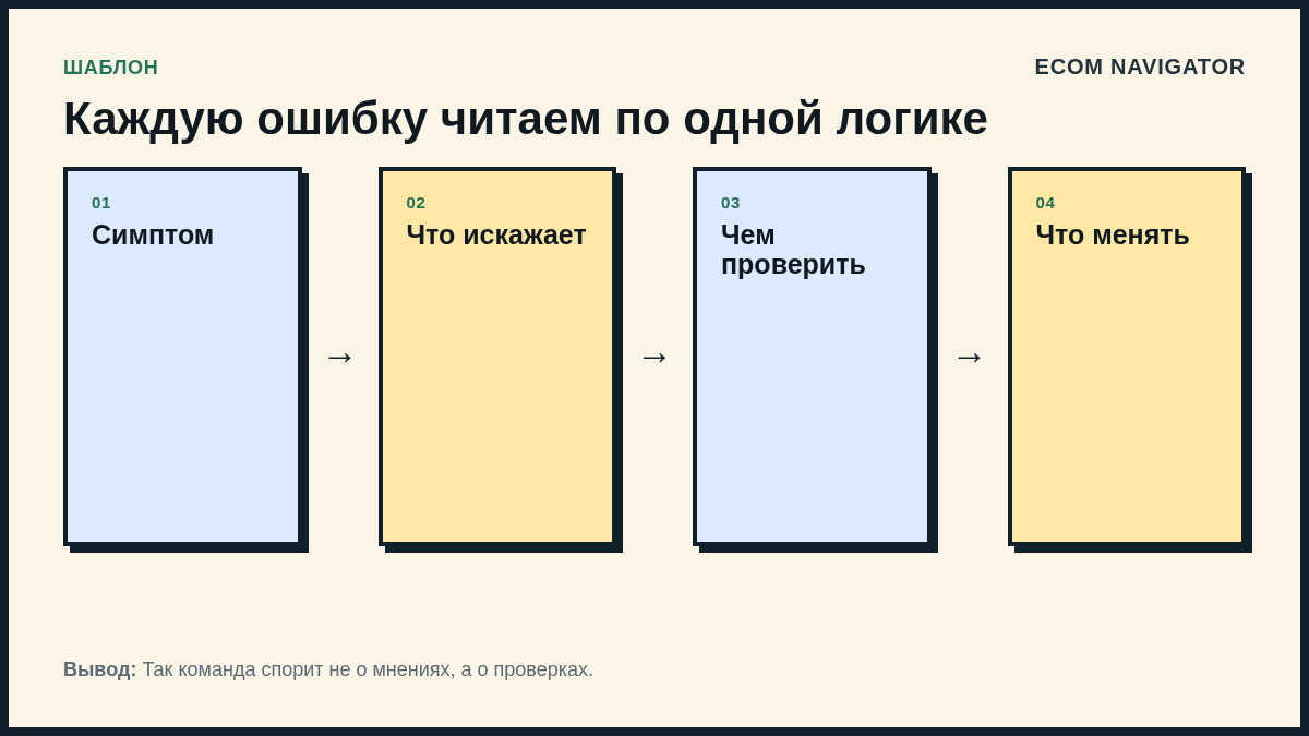Каждую ошибку читаем по одной логике